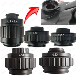 CTV 0.3X 0.35X 0.4X 0.5X 1X C Mount Lens Adapter Focus Adjustable Camera for Trinocular Stereo Microscope 38MM Interface