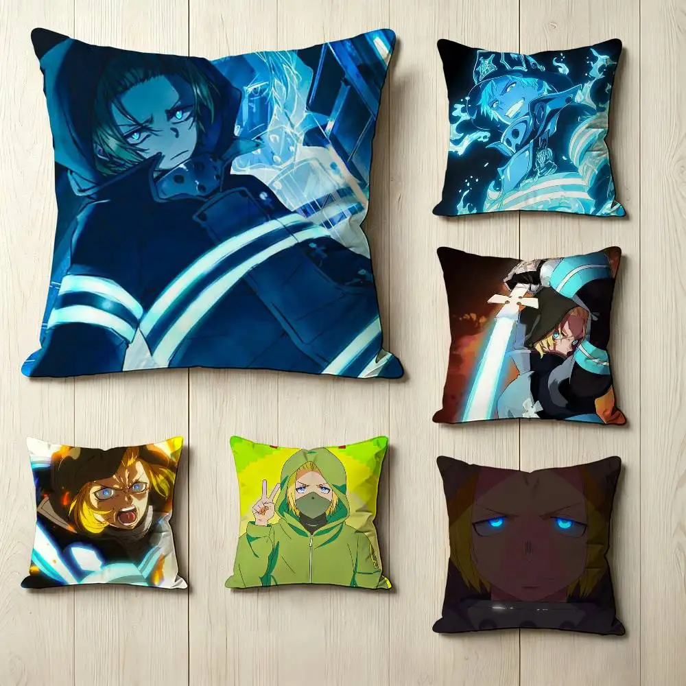 Cool F-Fire Force Anime A-Arthur Boyle   Pillow Case Square Double-Sided Sofa Cushion Cover Bedroom Bedside Pillow