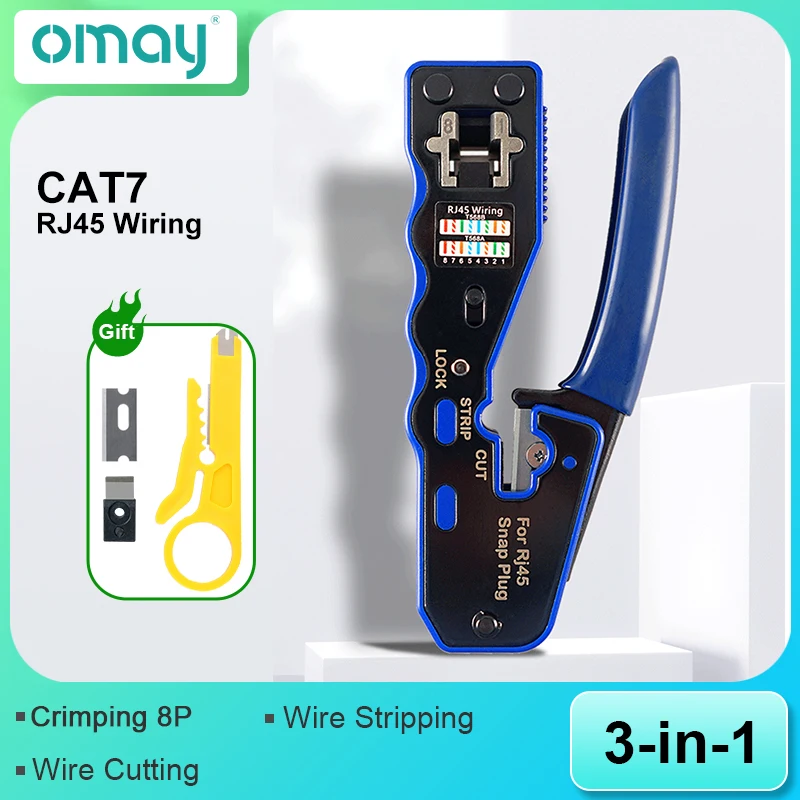 RJ45 UTP Crimper Network Tools Ethernet Cable Stripper Through...