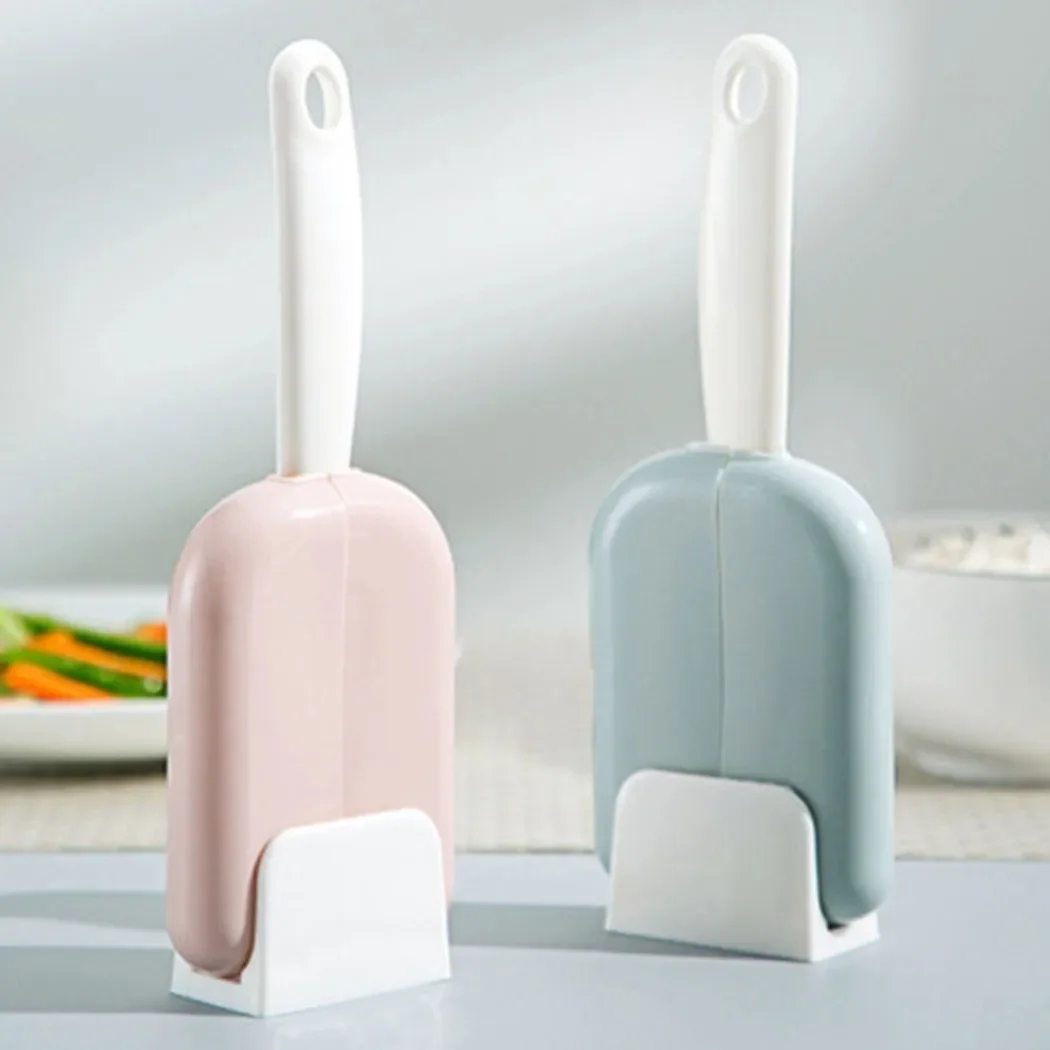 Portacucchiaio di riso con apertura e chiusura automatica antipolvere Portaoggetti in plastica da cucina * Cucchiaio 1 pezzo di stoccaggio automatico