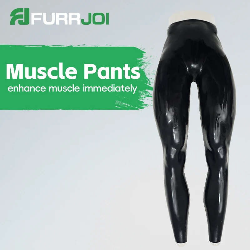 

Furrjoi Silicone Muscle Suit Pants for Cosplay Costumes Whole Black Realistic Legs Muscle Jumpsuit Latex Furry Fetish Fursuit