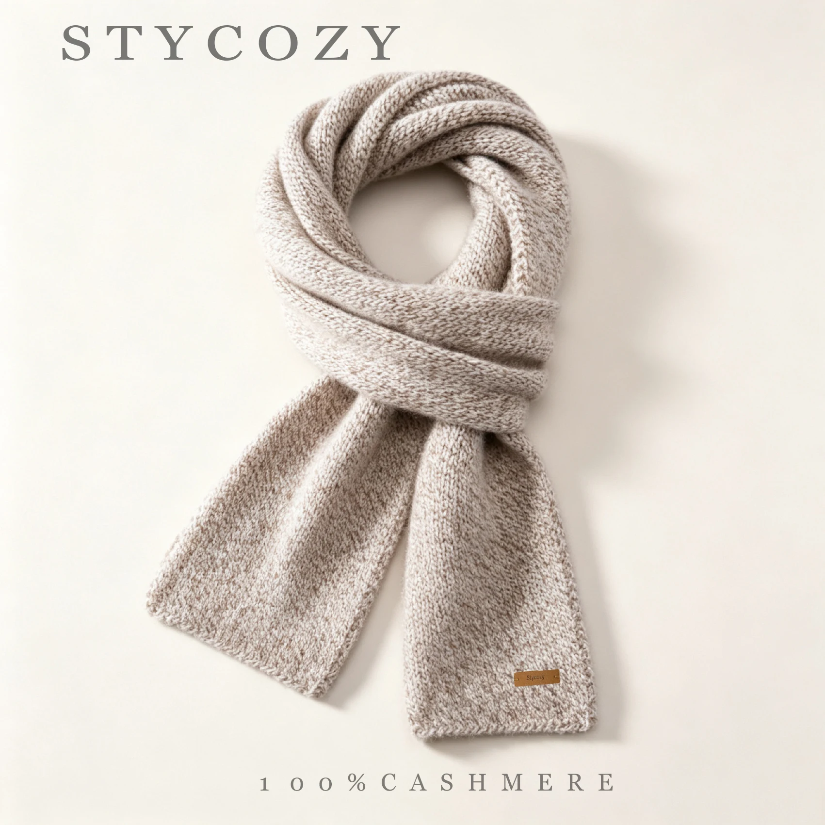 Unisex 100% Cashmere Knitted Thick Soft Scarf Men Solid Color Minimalist Design Warm Winter Neck Warmers Women Casual Accessory