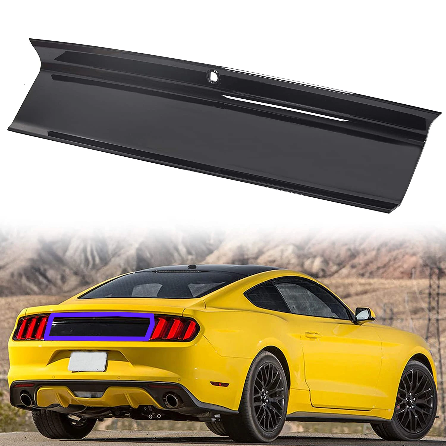 

Car Trunk Decklid Rear Bumper Guard Cover Plate Trim For Ford Mustang GT 2015-2020