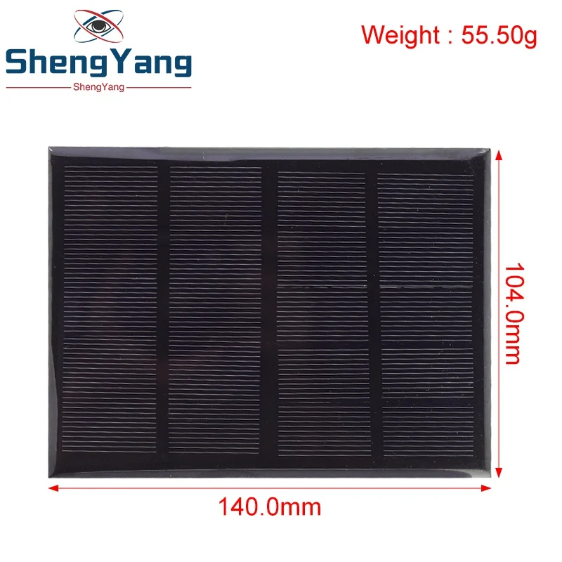 TZT 6V 320mA 1.92W Solar Panel Polycrystalline 140*104MM Mini Sunpower Solar System DIY for Battery Cell Phone Charger