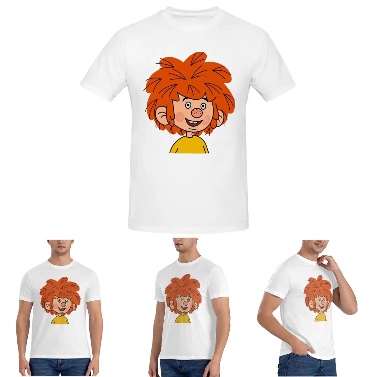 

Футболка Pumuckl для мужчин, хлопковые футболки большого размера, мужская летняя одежда с коротким рукавом и круглым вырезом, топы, S-6XL