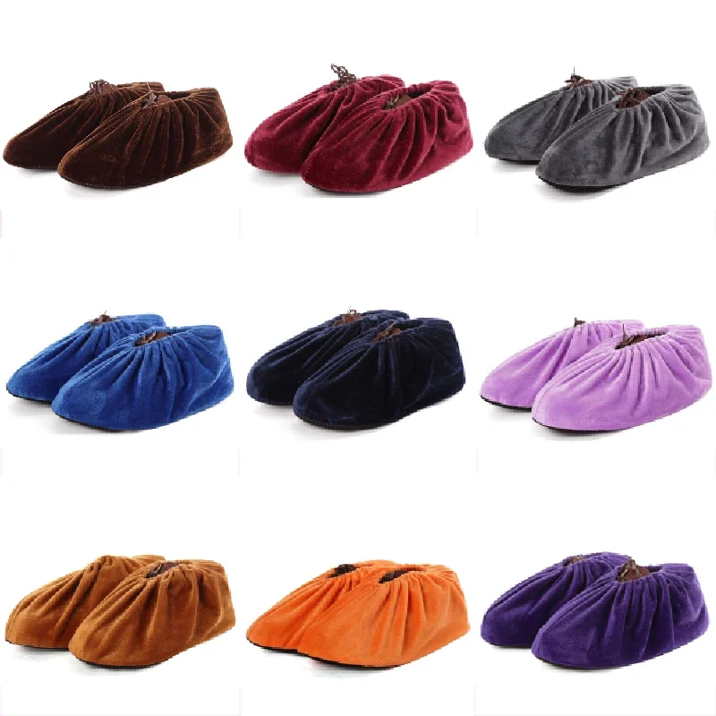 Cubierta de zapatos de tela de franela para mantener el suelo limpio, accesorios para zapatos, cubierta antideslizante para pies, botas de interior para otoño e invierno, Protector de zapatos