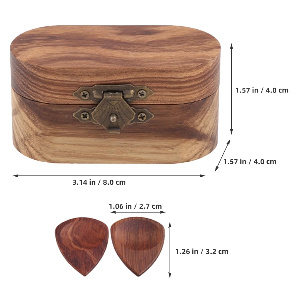 

1Set Compact Wooden Guitar with Organized Sections for Easy Access and Durability Guitar Picks Ukulele Picks