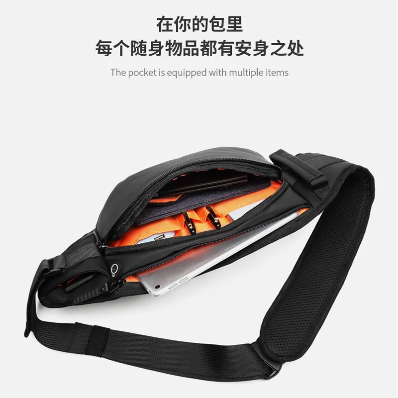 Sling Bag Male Women Nylon Waist Packs Crossbody Outdoor Sport Shoulder Chest Canvas Travel Messenger Pack