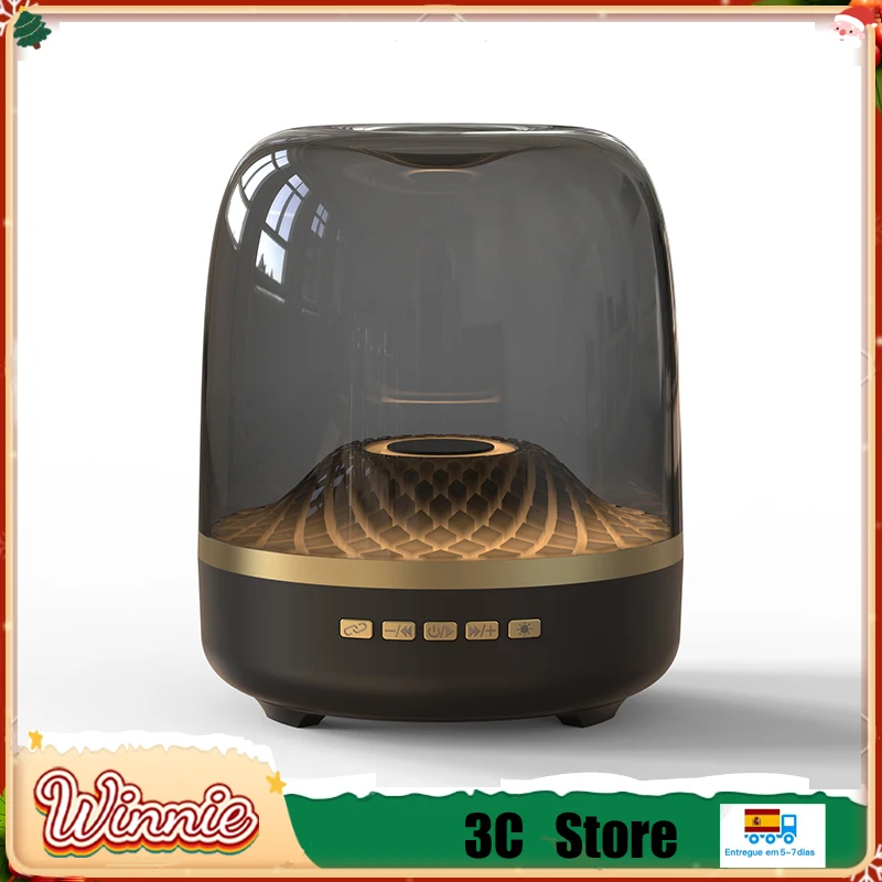 New Sound Box Bluetooth Speaker Subwoofer Colorful Glass Home Speaker Night Lamp High Volume Wireless Computer Speaker Customize