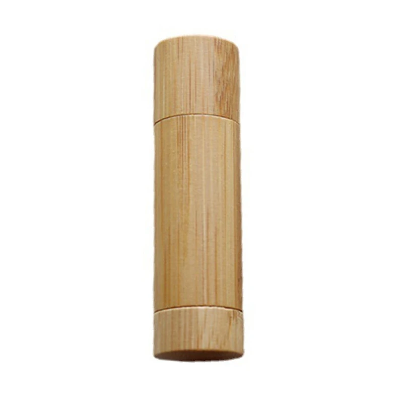 Natural Bamboo Empty Lipstick Lip Balm Tube Reusable Makeup Storage Solution Drop Shipping