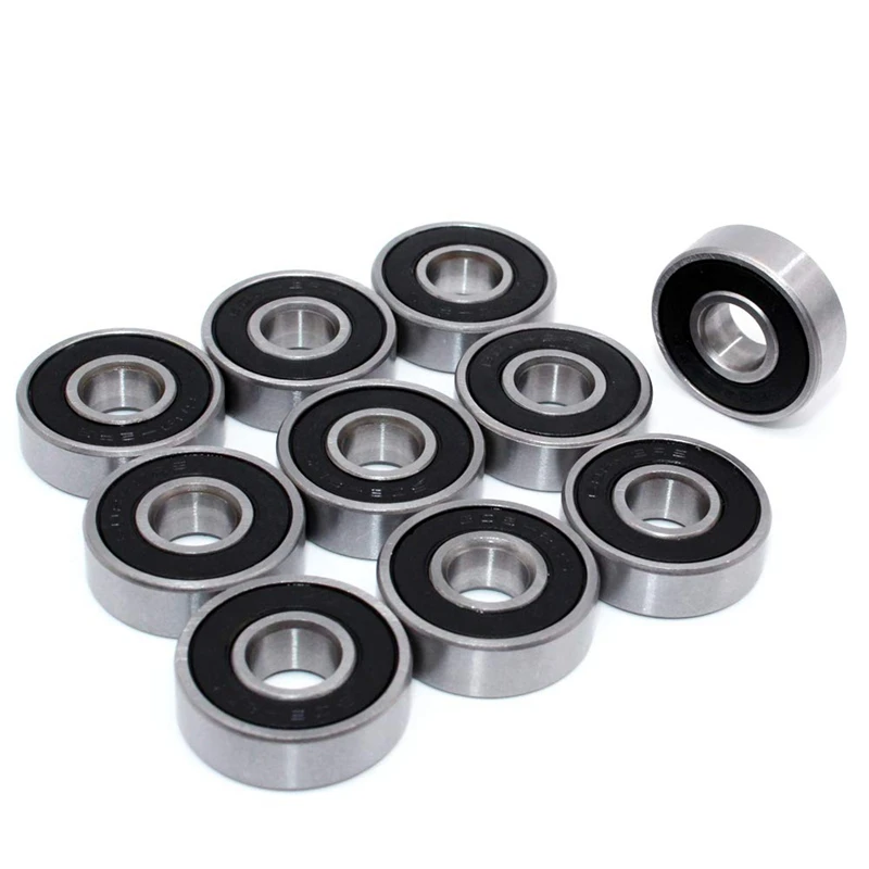 100Pcs 608-2RS Skateboard Bearing,Rolling Bearings Silver, 8X22x7mm