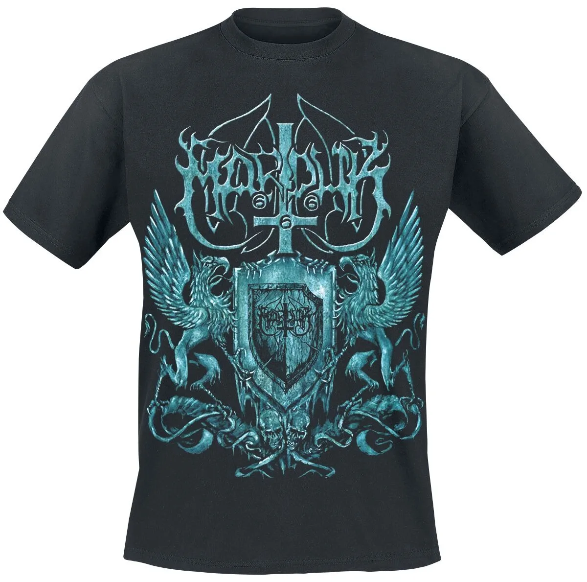 Marduk Black Metal Assault T-Shirt Black Metal Band Logo Print 100 % Baumwolle Unisex T-Shirt Gothic Rock Musik Shirt – Detail 2