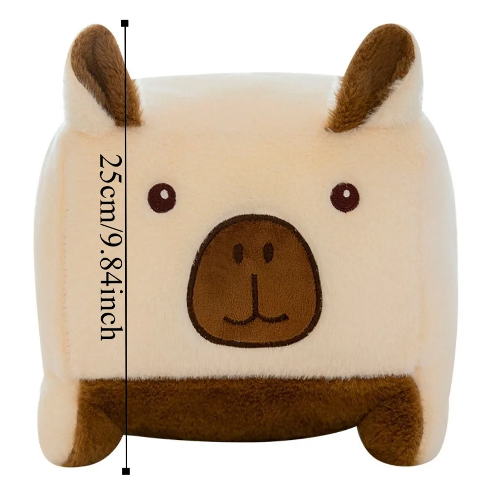 Capybara Stofftier Block Capybara Plüschtier Niedliche quadratische Capybara Anime Flauschiges Spielzeug Weiche Cartoon Capybara Plüschpuppe Weihnachten