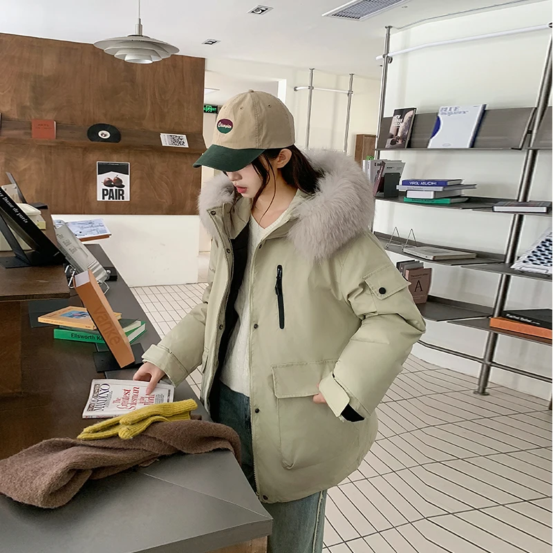 Women White Parka Jacket Overcoat Warm Hoodies Down Jackets Vintage Harajuku Korean Padded Jacket Winter 2000s 90s Clothes 2024