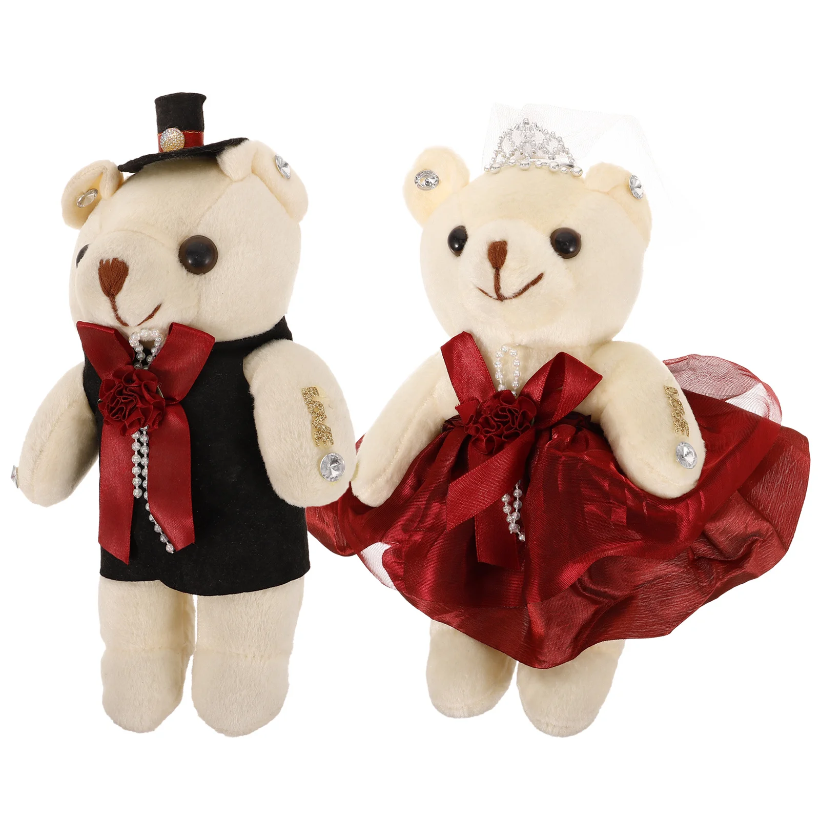 1 par de decoraciones de ramo de oso de dos colores, suministros para fiesta de San Valentín, adornos para decoración de aniversario de compromiso de boda