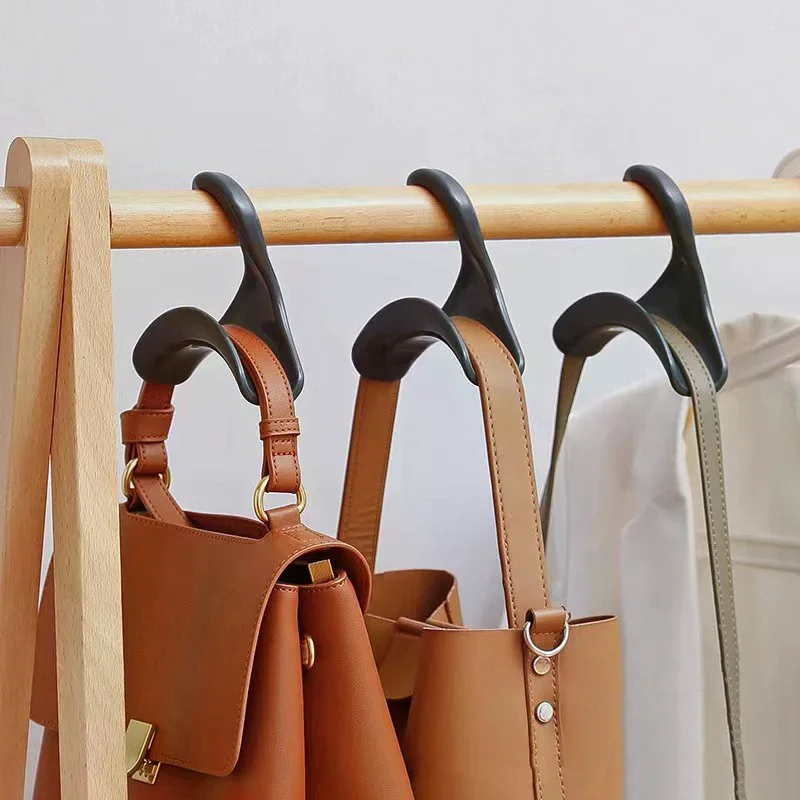 3/5pcs Widen Plastics Hanger Connection Hook Stackable Space Saving Storage Multifunctional Bag And Hat Hanging Rack