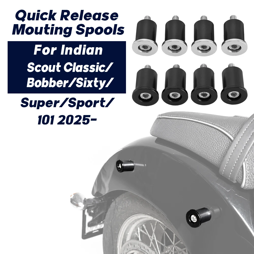 Motorcycle Quick Release Backrest Saddlebag Mount Spools For Indian Scout Bobber Super Scout 101 Sixty Classic Limited 2025-2026