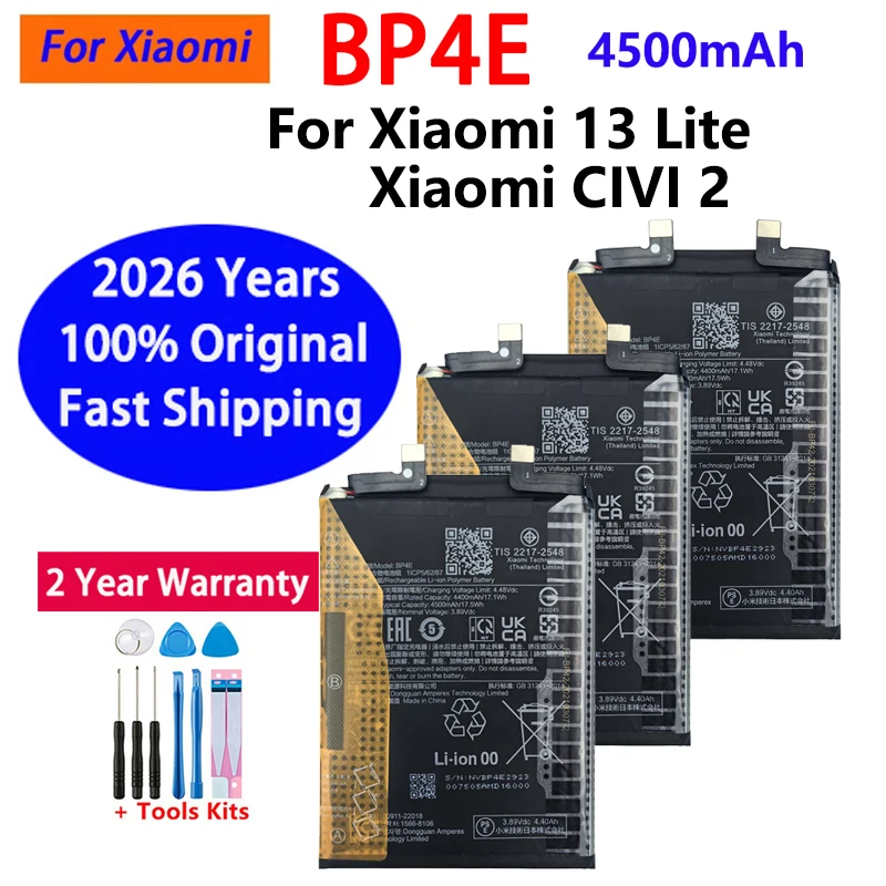 100% Original Neue 4500 mAh BP4E Ersatz Neue Hohe Qualität Batterie Für Xiaomi 13 Lite für CIVI 2 Handy batterien