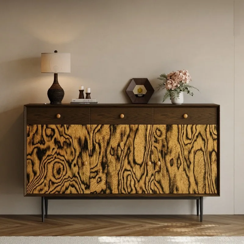Solid wood dining side cabinet Living room household spade veneer storage cabinet Cabinet