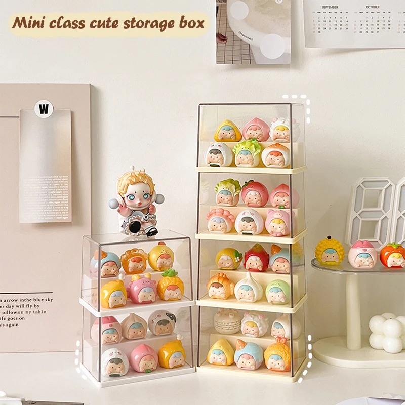 

Anime Figurines Car Model Display Rack With Clear Cover Mystery Box Cartton Dolls Packaging Dustproof Storage Case