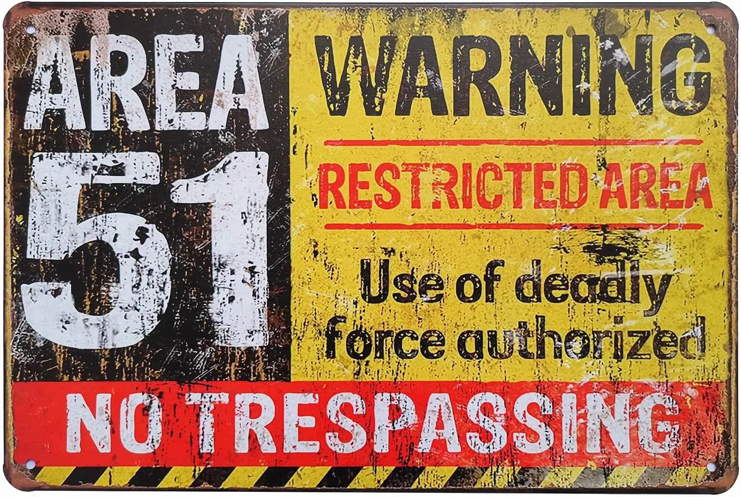 Area 51 No Trespassing Military Vintage Retro Metal Sign Aluminum Sign 12 x 8