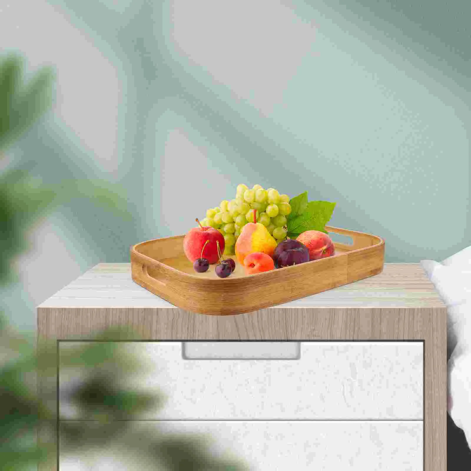 Japanese Style Wooden Tray for Tea Cups Snacks and Desserts Solid Wood Serving Plate Organizer Home Decor Kitchen Supplies