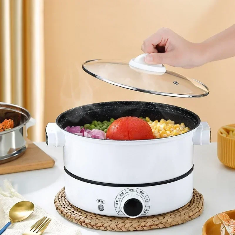 

Multifunctional Household Stew Pot Student Integrated Electric Hot Pot 1-3 People Electric Frying Pan With Steamer Pot 220V