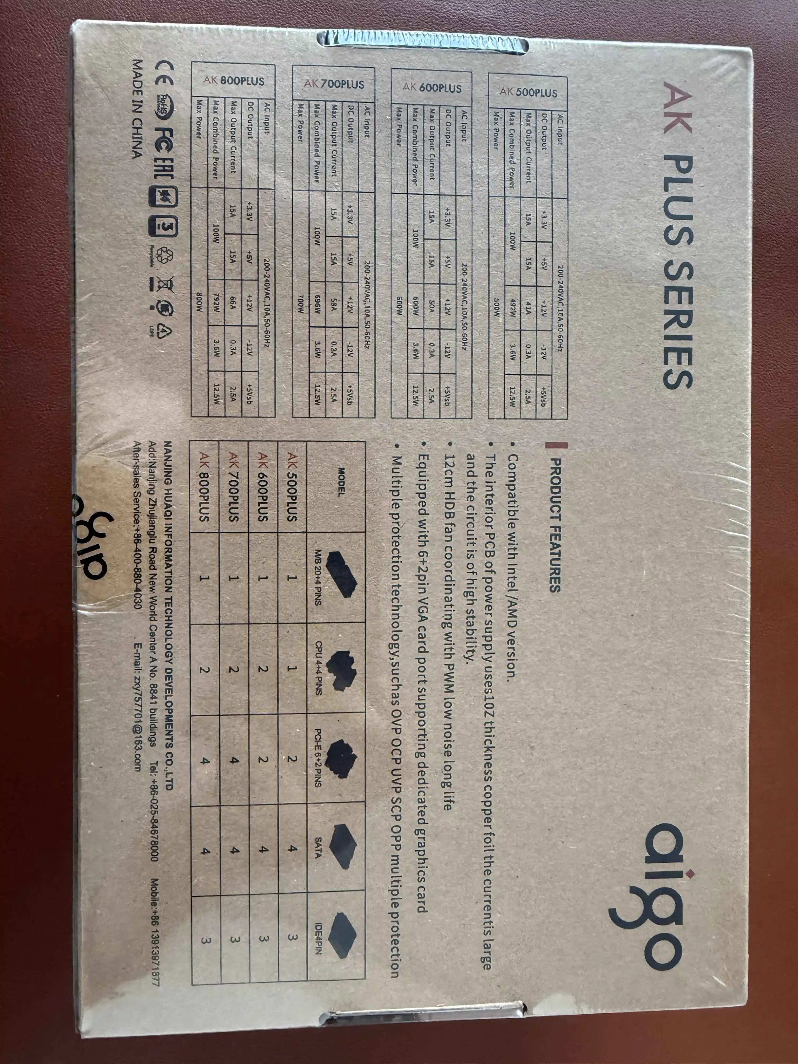 Aigo AK 600 واط وحدة امدادات الطاقة PSU الأسود الألعاب هادئة 120 مللي متر RGB مروحة 24pin 12 فولت ATX سطح المكتب الكمبيوتر امدادات الطاقة ل BTC