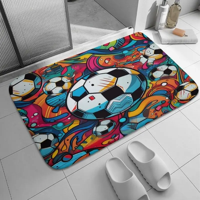 Happy Camping Car Door Mat Cartoon Non-slip Entrance Floor Carpet Washable Kitchen Rug for Home Room Decor Porch Outdoor Doormat