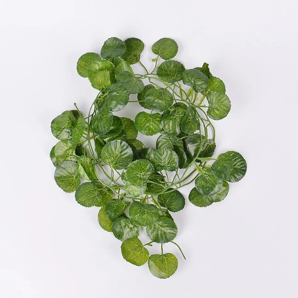 Grüner Efeu, 210 cm, LED-Lichterkette, Blatt, künstlicher Kranz, Hängepflanze, geeignet für Zimmer, Garten, Büro, Hochzeit, Wanddekoration – Detail 11
