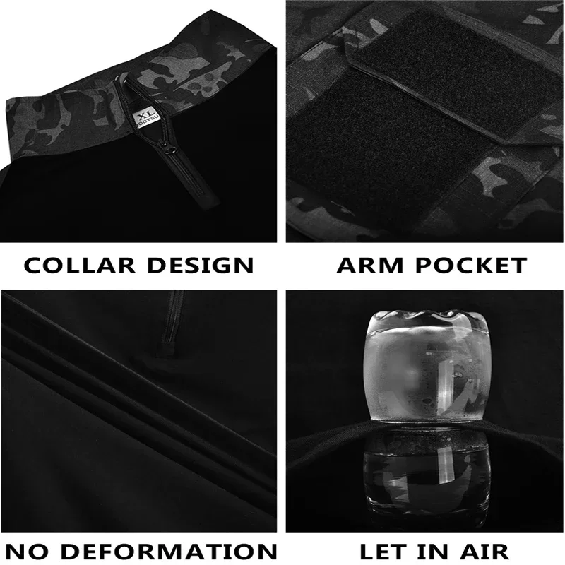 البدلة التكتيكية القتالية CP موحدة Softair الرجال الملابس المشي لمسافات طويلة تي شيرت التمويه قميص البضائع السراويل الركض مجموعة الصيف مخيم الملابس