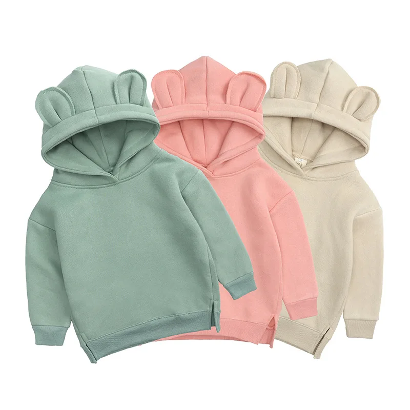 

Kids Boys Hoodies Autumn Long Sleeve Solid Color Hoodies for Girls Cute Bear Winter Warm Sweatshirts for Babies Children Clothes