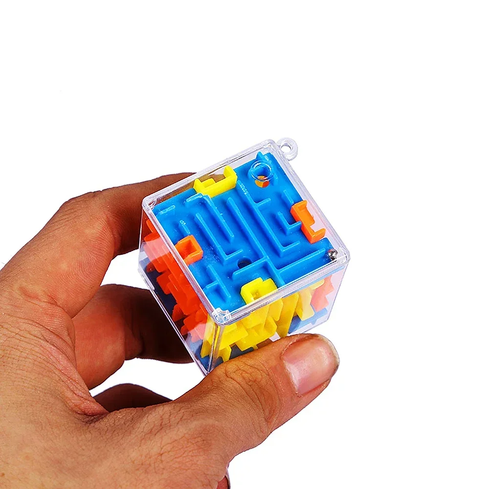 Mini cubo mágico de laberinto 3D, rompecabezas transparente de seis lados, Cubo de velocidad, cubos de bola rodante, juguetes de laberinto para niños, juguetes para aliviar el estrés