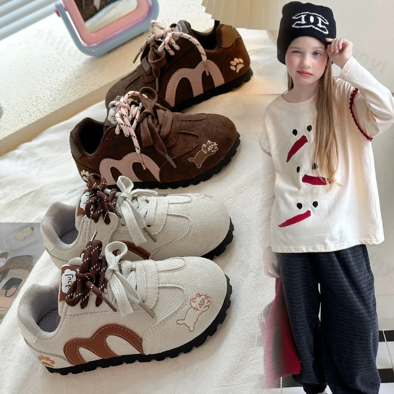 

Children Casual Sports Shoes 2025 Autumn Girls Cute Sneakers Anti Slip Fashion Running Shoes Kids Outdoor Walking Shoes 26-37