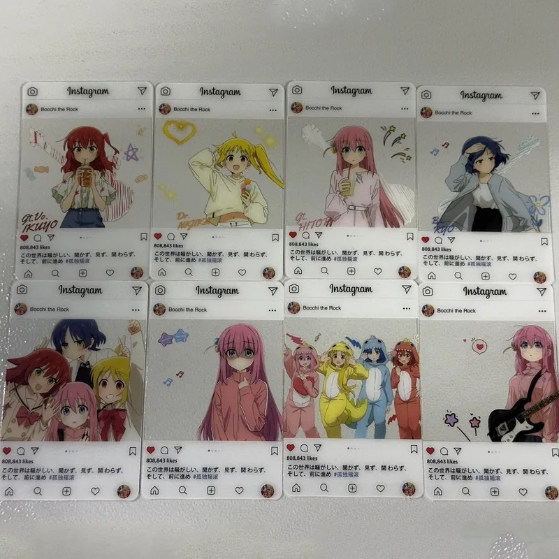 8Pcs/Set Cartoon Kawaii Anime Three-Inch Photo Props Diy Cartoon Pvc Transparent Card Collection Card Birthday Gift