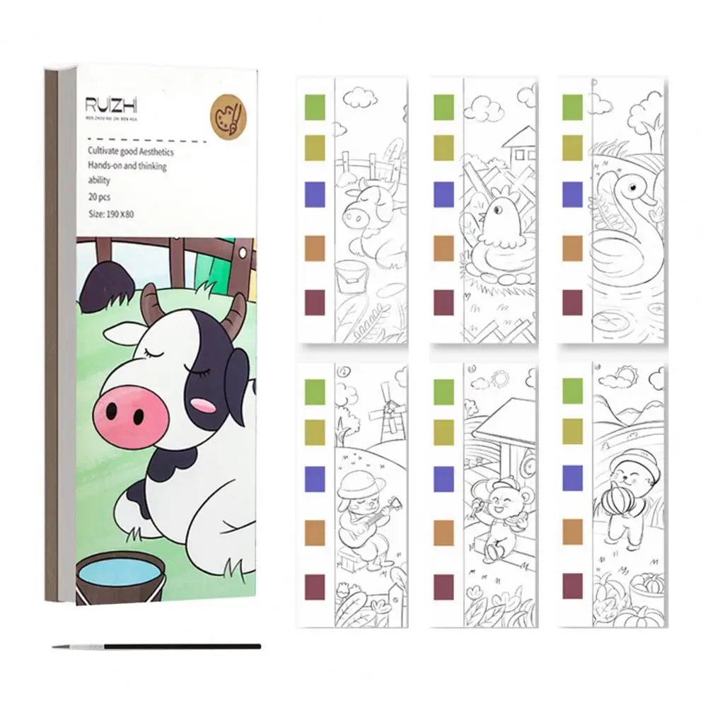Карманные книжки-раскраски для детей Акварельная бумага поставляется с краской портативный для взрослых гуашь Детские художественные принадлежности для рисования