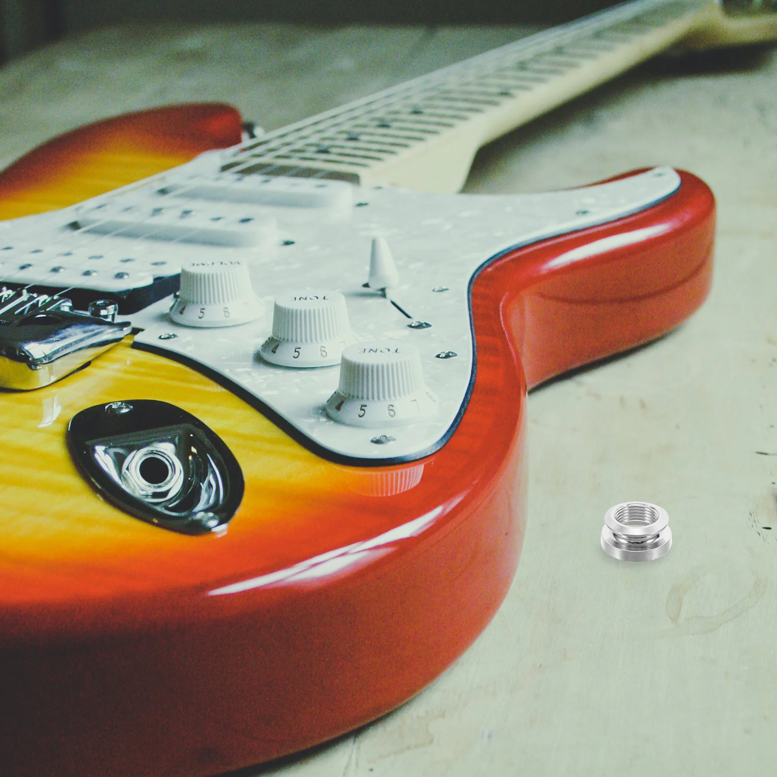 

2pcs Acoustic Guitar End Pin Socket Brass Strap Button Lock For Wood Guitar Accessories Replacement Supplies Pickup Input Socket