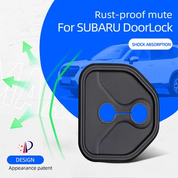 4 Stücke Schwarz Silikon Türschloss Schnalle Schutzhülle Mute Shock Matte für Subaru FORESTER XV OUTBACK Impreza Legacy 2012 +