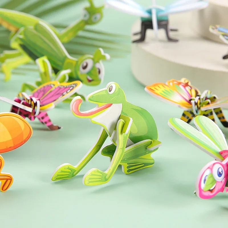 30Pcs Cartoon 3D Animal Insect Theme Paper Jigsaw Puzzles Toys for Kids Birthday Party Favors School Rewards Pinata Fillers
