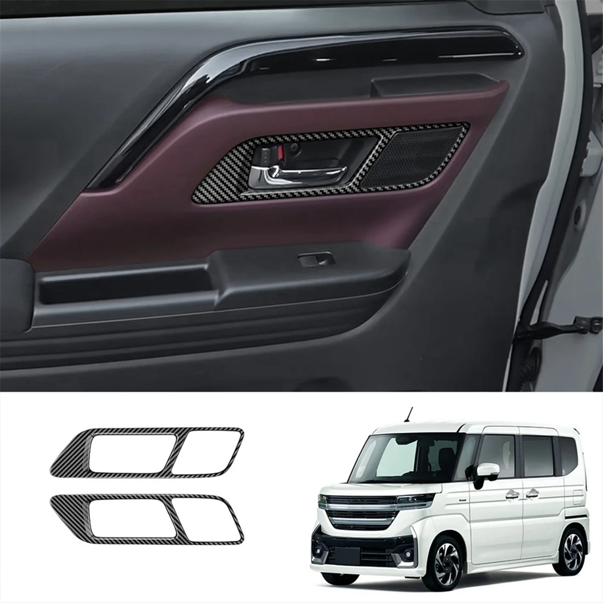 Car Door Inside Handle Bowl Cover Trim Interior Accessories for Suzuki SPACIA/SPACIA Custom MK04