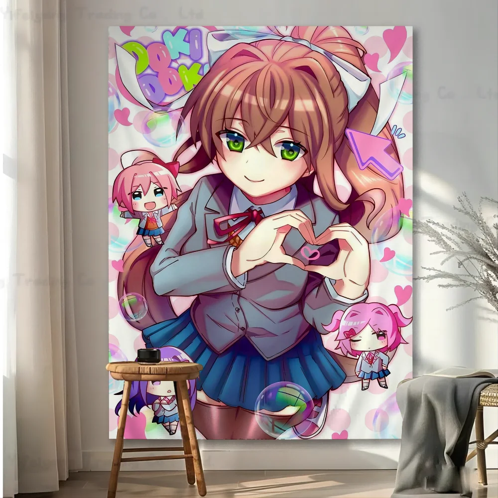 Doki D-Doki L-Literature Club Printed Large Wall Tapestry Indian Buddha Wall Decoration Witchcraft Bohemian Hippie Decor Blanket