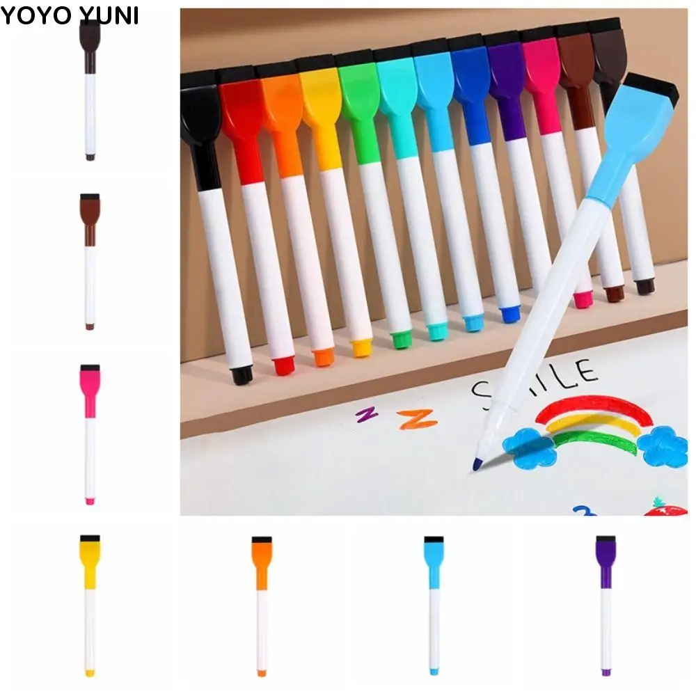 

Durable Portable Colorful Whiteboard Marker Erasable Waterborne Brush Drawing Pen Multi-purpose Multifunction Marker Pen Fridge