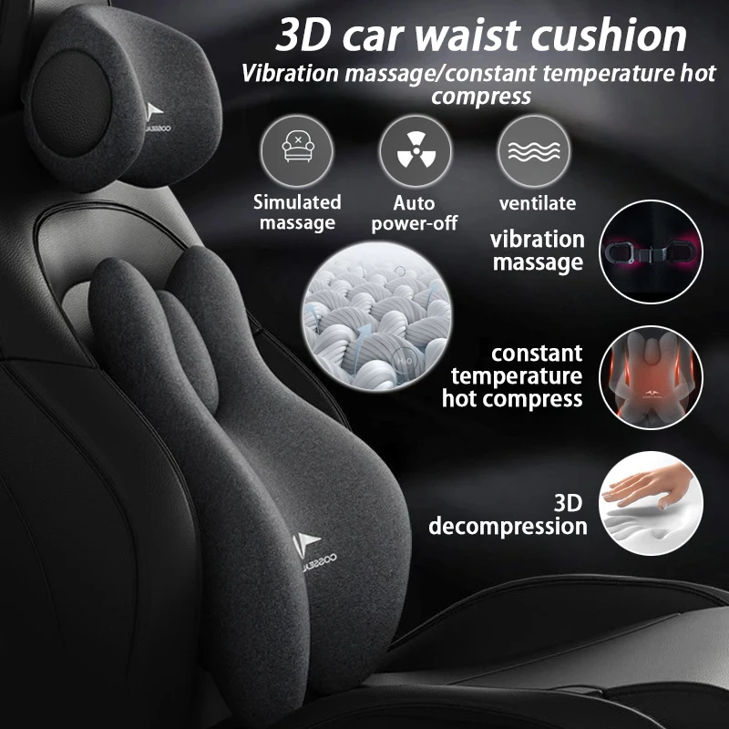 

Лидер продаж, автомобильная подушка для поясничной поддержки, вибрационная массажная подушка с подогревом, хлопковый массажер с памятью, подушка для поясничной поддержки