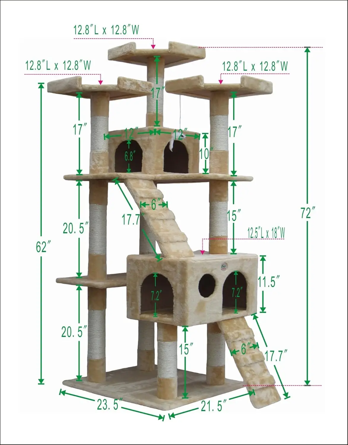 クローゼットのある高い木の塔,屋内猫用の大きな塔,スクラッチプレイ,登山活動,72インチ