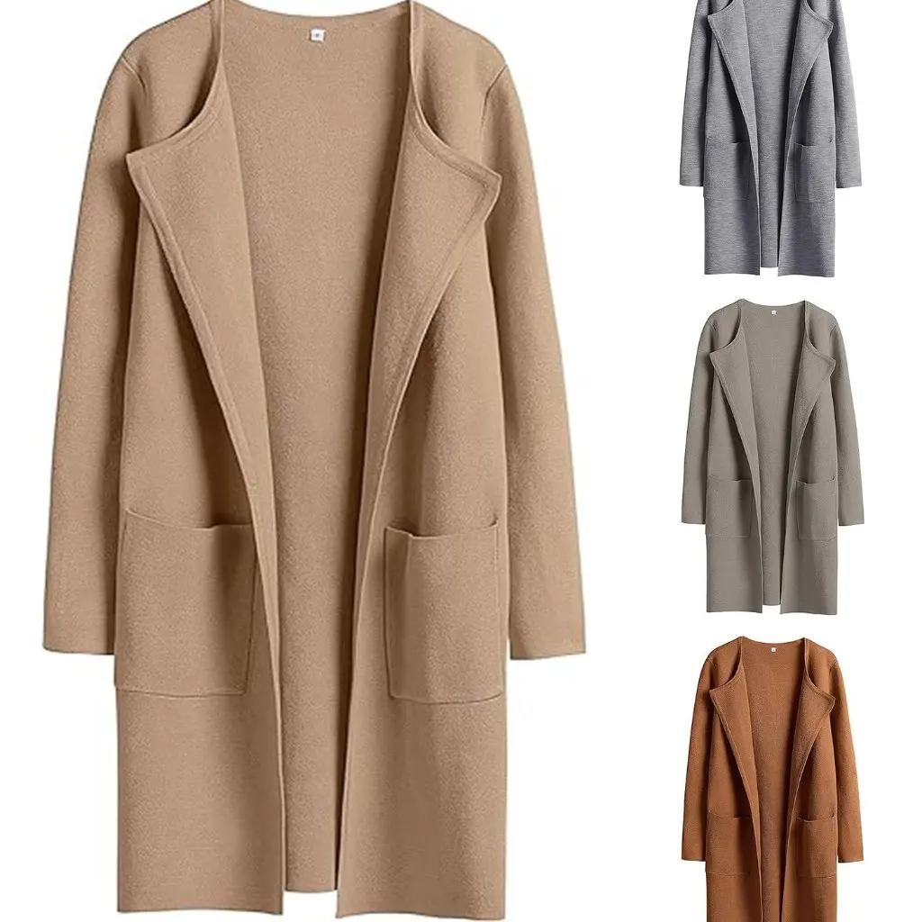 

Women's Fashion Lapel Woolen Coat Autumn Winter Top European American Style Clothing by