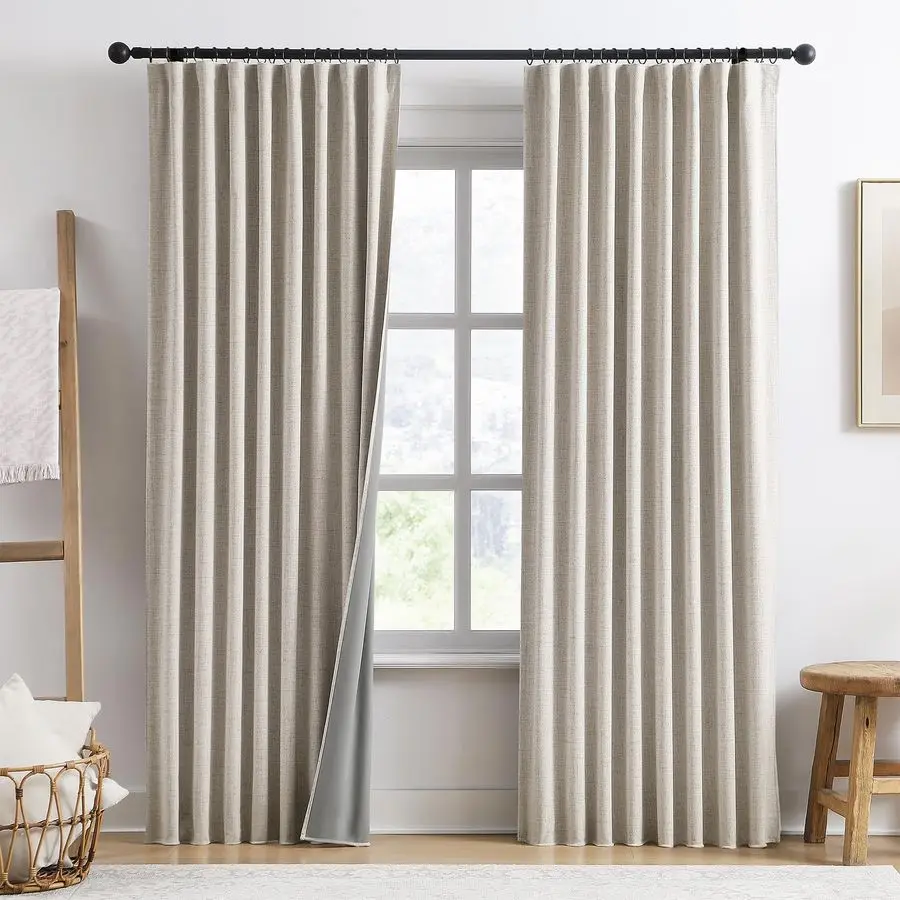 

Inch Long Curtains Blackout 2 Panels,Custom Made Modern Neutral Soundproof Elegant Decorative Dark Out Linen Cottage Nursery Dra