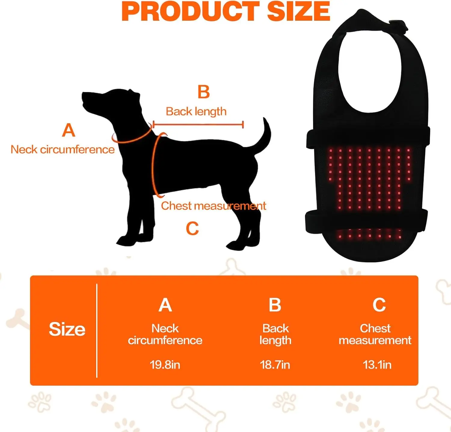 Pets Red Light Therapy Belt, LED Infrared Light Therapy for Dog and Cat with 128 LEDs 660&850 nm,Wearable Device for Pain Relief - view 5