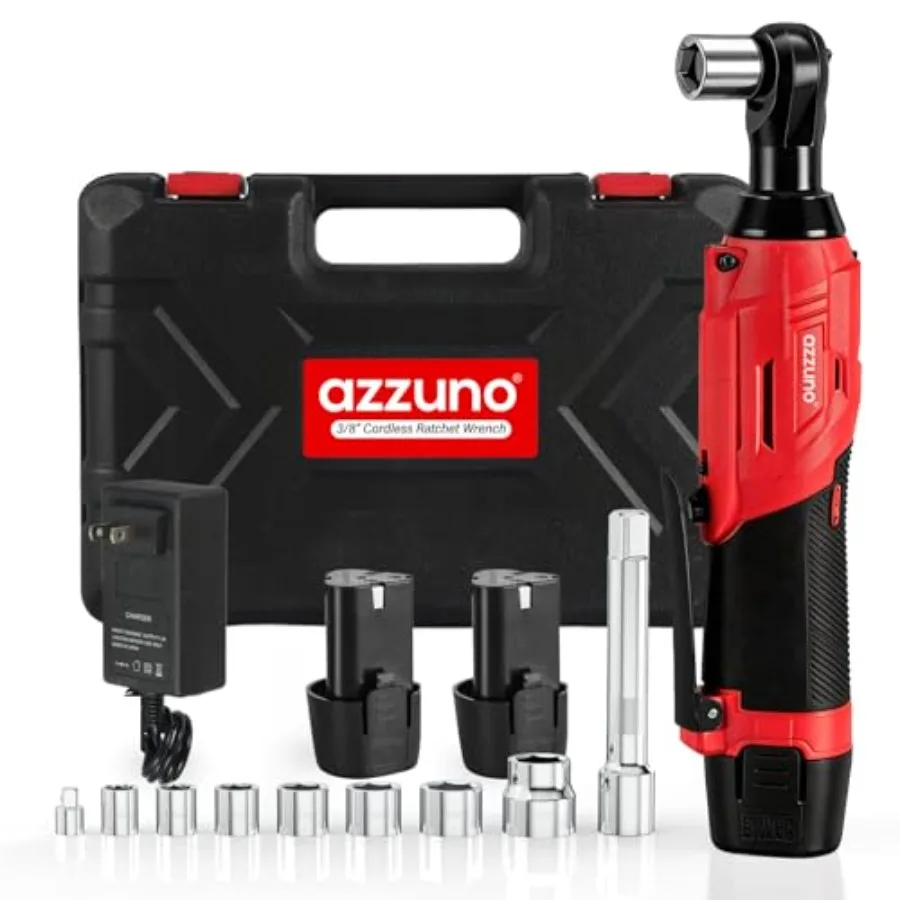 

Новый беспроводной электрический гайковерт-трещотка 2026 года, набор 3/8" 12В, с 2 литий-ионными аккумуляторами по 2000 мАч и зарядным устройством