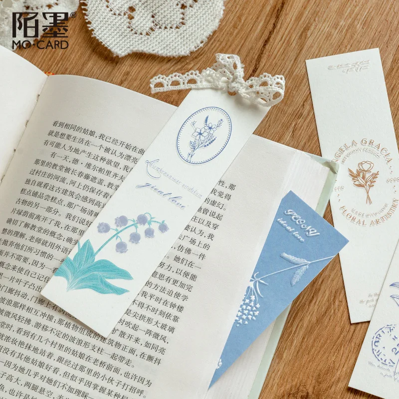 20 Pcs/box Natural Theme Paper Bookmarks for Book Lovers Boxed Bookmarks Set Relievo Paper Bookmarks Gifts for Christmas Day