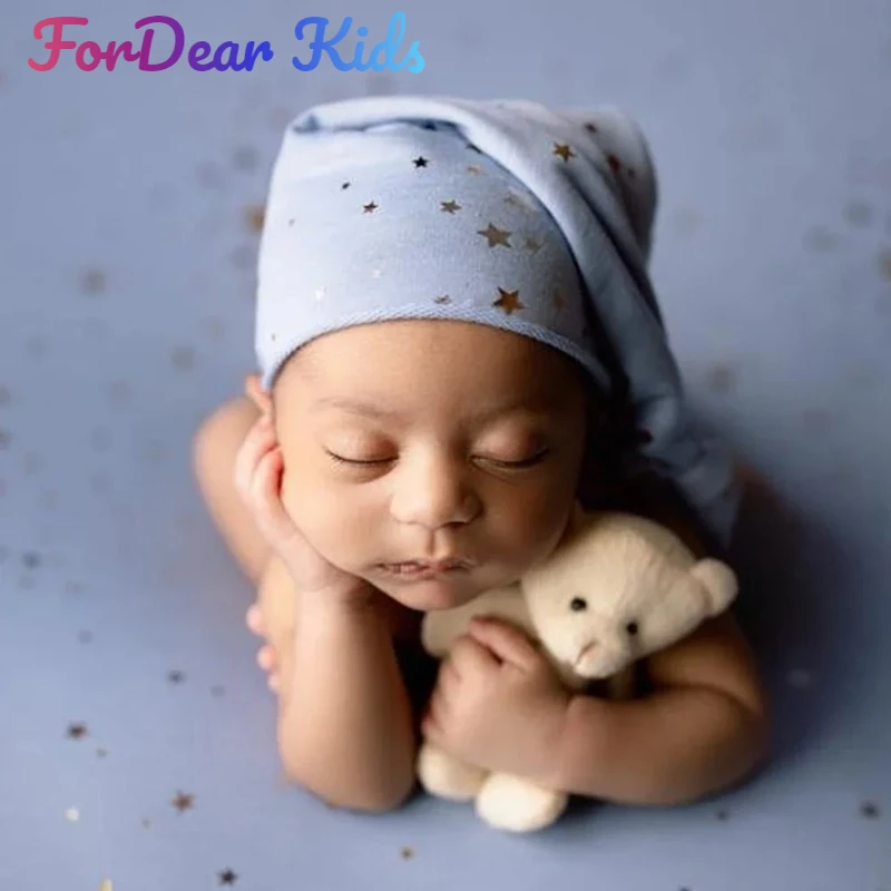 7Colors Infant Starry Pattern Cap Photography Props Newborn Cotton Beanie Hat Baby Photo Shoot Studio Accessories Baby Souvenirs